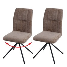 B-Ware 2er-Set Esszimmerstuhl MCW-N99, Küchenstuhl, drehbar, Chenille hellbraun