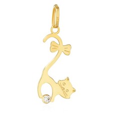 Kettenanhänger katze 333 gelb - 333,