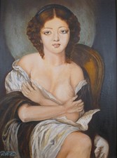 Ölgemälde: Mädchen mit