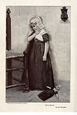 Theo Grust In der Trutzecke Trachten- Puppe- Kindermotiv Histor. Kunstdruck 1900