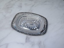 Tischfein WMF Butterschale Glasschale auf Chromargan Schale 18/10