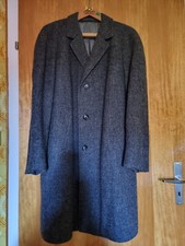 Wollmantel, Herren, HARRIS TWEED, Gr.25, graumeliert, 106cm lang