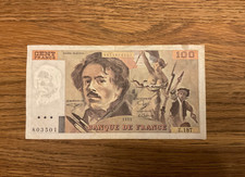 100 Francs Banknote Frankreich Geldschein Cent Banque du France Franken 1991