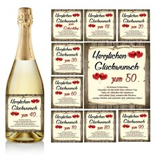  Aufkleber Sektflasche