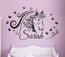 Wandtattoo Wandaufkleber Aufkleber Kinder Pferd Fohlen Pony Stute + Name 178