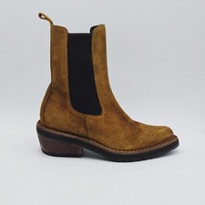 Damenschuhe MOMA Gr. 37 Stiefeletten Gelb Gämse Rau Mod.dallas 34CN