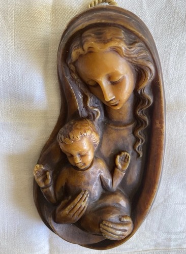 Wachsfigur madonna mit kind - wachsfigur,