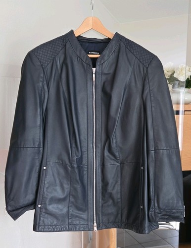 Samoon lederjacke dunkelblau - lederjacke,