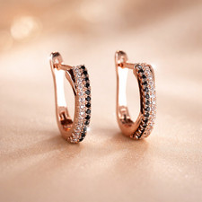 Roségold Creolen mit Zirkonia