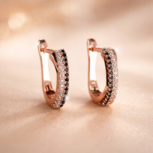 Roségold creolen mit zirkonia - creolen,