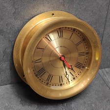 Lord Nelson Glasenuhr Messing Wanduhr Marine Schiffsuhr Messing Bullaugenuhr 