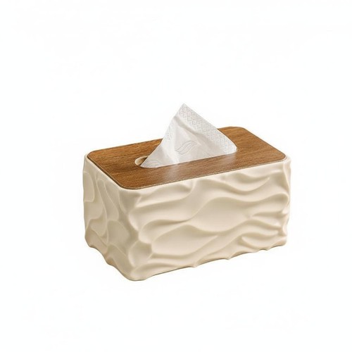 Taschentuchbox mit holzdeckel - taschentuchbox,