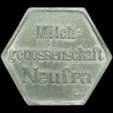 MILCHMARKE: "1 Ltr. Vollmilch", Alu. MILCHGENOSSENSCHAFT NEUFRA / WÜRTTEMBERG.