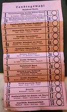 Landtagswahlen 31.07.1932 Berlin Stimmzettel
