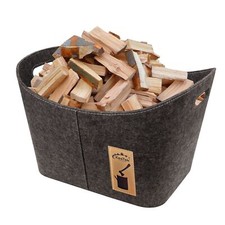 Kestek Holzkorb Filzkorb Nepal anthrazit 550x405x355 mm Kaminholzkorb Brennholz