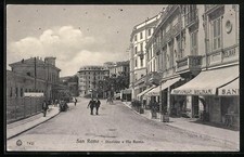 Ansichtskarte San Remo, Stazione e Via Roma, Bahnhof 