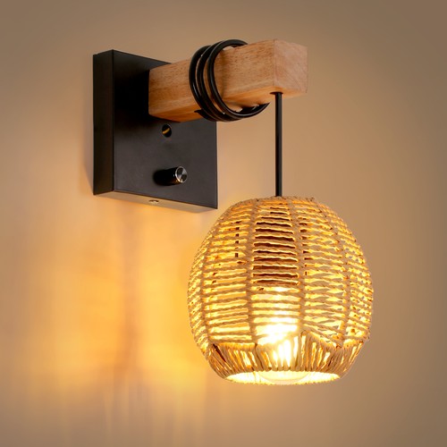 Wandleuchte holz e27 - holz,