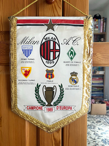 Wimpel milan 1989 fussball - ac,