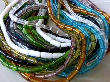 Glasperlen Strang Glasröhrchen Glasstifte Röhre transparent 10mm Auswahl 2676