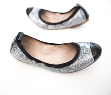 Bloch Ballerinas 41 Schuhe schwarz Glitzer silber Leder Ballerina Dirndl