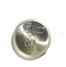 Mint 1976 Canadian Silver 5 Dollar Olympic Coin - Paddling [canoe / kayak] Indian