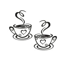 2 x Kaffeetasse Wandtattoo
