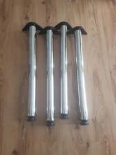 4x Tischbeine Chrom Metall schwarz Ø 60 mm höhenverstellbar