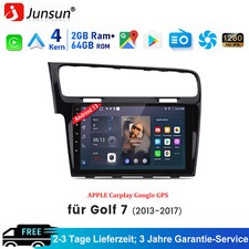 DAB+ Für VW Golf VII MK7 2013-2020 Autoradio CarPlay Android 14 GPS SAT BT 64G 