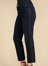 SCHIFFHAUER MUNICH® Jeans, 7/8 Länge Eingriffstaschen Galonstreifen Strass