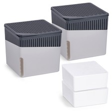 WENKO 2er Set Luftentfeuchter CUBE Grau 1kg Granulat Raum Keller Bad Auto WC