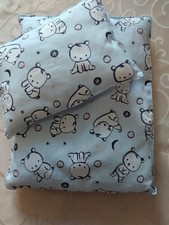 HELLBLAUE PUPPENBETTWÄSCHE