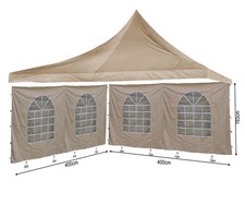 QUICK STAR SET Ersatzdach 4x4m und 2 Seitenwände 400x193cm für Pavillon Sahara