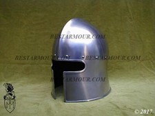 Neu Vintage 18GA Sca Larp Mittelalterlich Barbuta Helm / Groß Tempelritter Armor