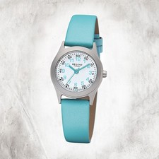 Regent Leder Kinder Uhr F-1119 Quarzuhr Armband türkis URF1119