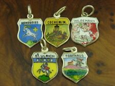 800 Silber Bettelarmband Wappen Anhänger / 5 Stück  / Echtsilber / 4,8g