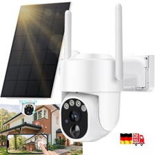 Eumaty Kabellose WLAN Überwachungskamera Aussen 355° PTZ Solar/Akku Kamera IP66