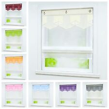 Voile Raffrollo ohne Bohren Raffgardine Küche Gardine mit Ösen Wohnzimmer Modern