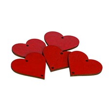 Rotes holzherz beidseitig - rotes,