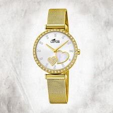 LOTUS Edelstahl Damen Uhr 18619/1 Armbanduhr gold Swarovski Elements UL18619/1