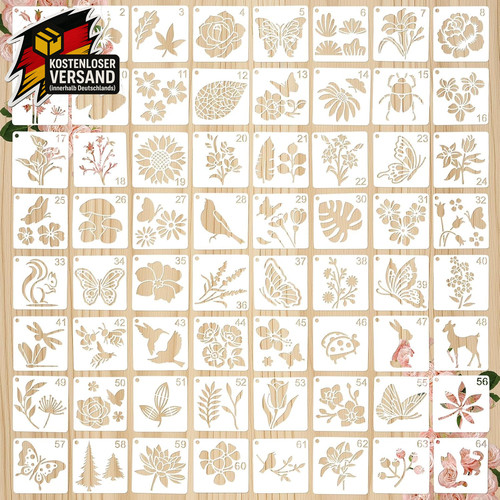 Blumen schablonen set - blumen,
