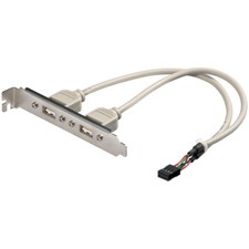 PC Slotblech 2 port Karte USB 2.0 auf  9 pin Motherboard 0,3m Blende Slotblende