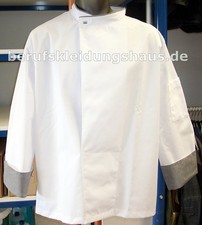 Kochjacke Schlupfkochjacke Kochkleidung Berufskleidung weiß/grau XL Restposten