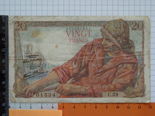 Francs 1942 banque - 20, de