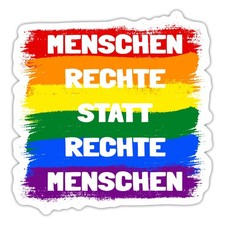 Menschenrechte Statt Rechte Menschen Regenbogen Aufkleber Sticker