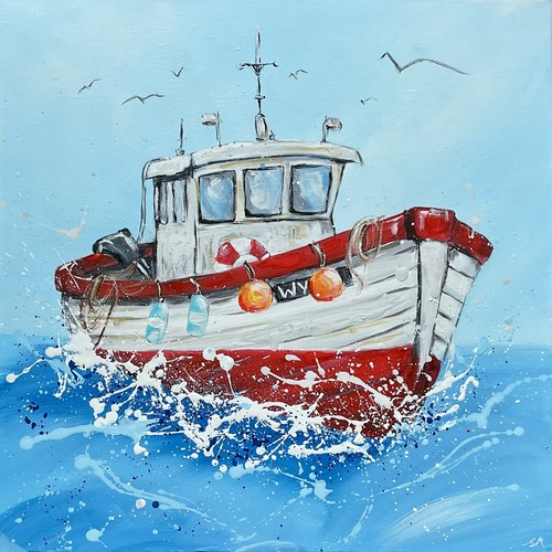 Rotes fischerboot original - rotes,