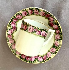 "ROSEN, ROSEN" Unbekannte antike Schönheit Mokkatasse Sammeltasse um/vor 1900