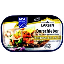Larsen Isländische Dorschleber in eigenen Saft & Öl 121g
