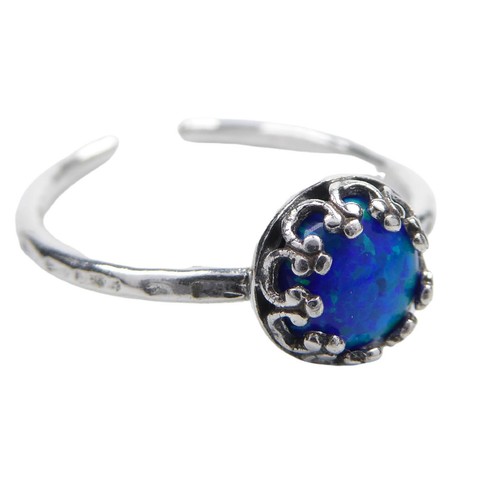 Lab blauer opal ring - lab, 925