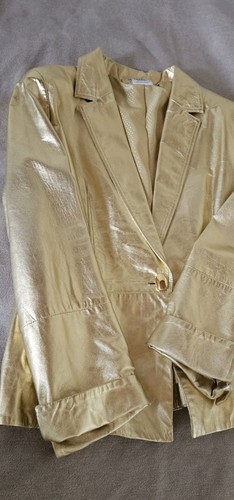 Goldene echtes leder jacke - echtes,