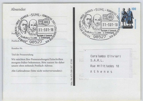 Bund sonderstempel turnvater - bund,